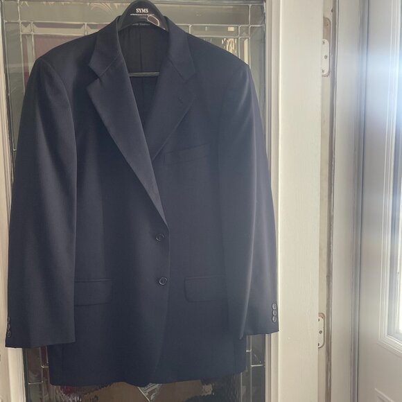 Lanificio F.lli Cerruti Super 110's Mens Jacket/Luxury Italian Navy Textured 54R - Picture 1 of 6